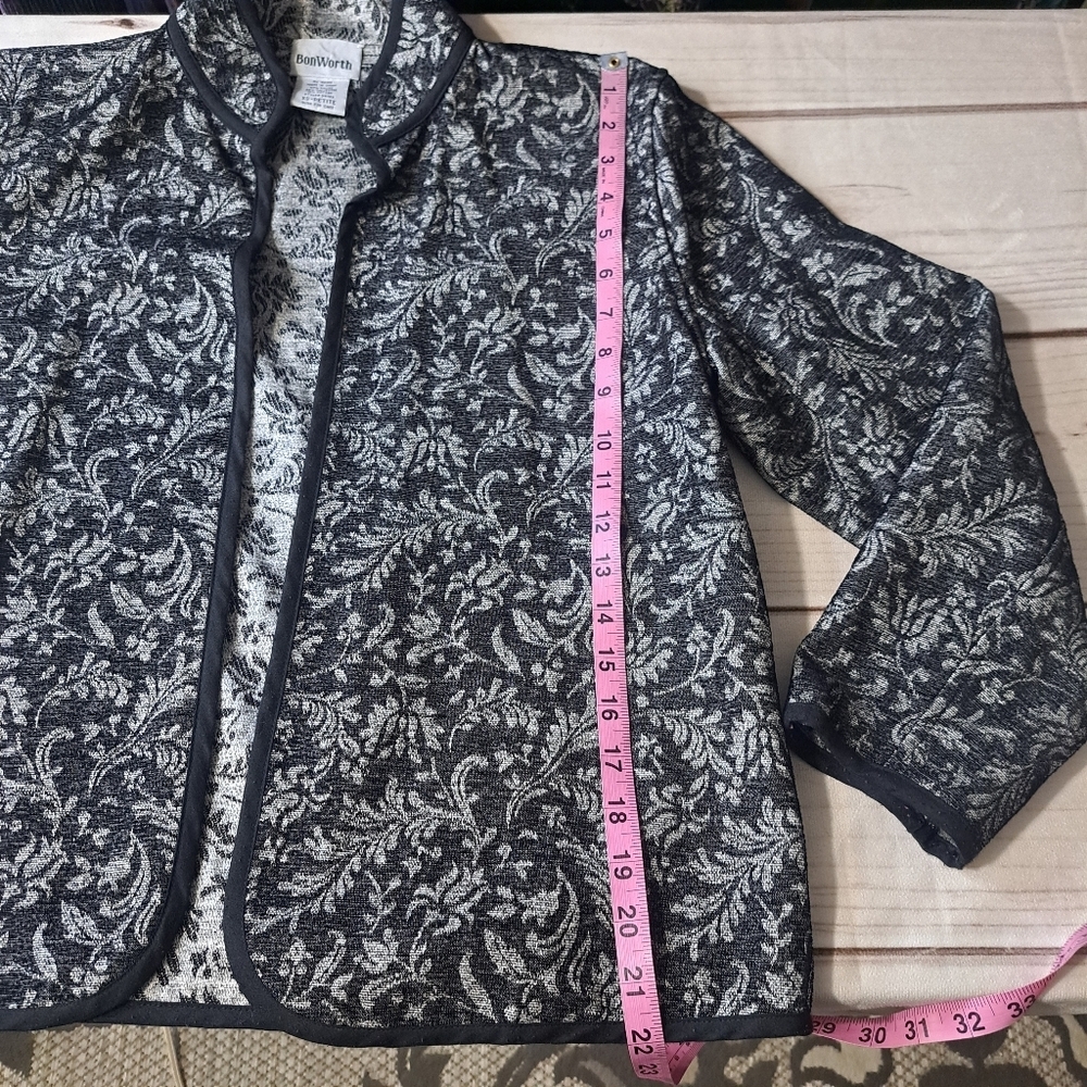 BonWorth XS Petite Tapestry Open Front Jacket - Picture 6 of 9